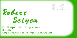 robert selyem business card